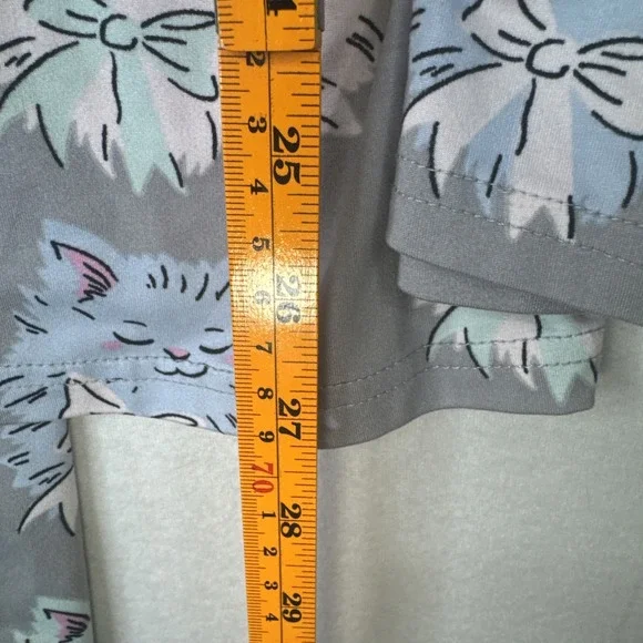 Munki Munki Pajama Set XL Gray Pastel Cat Face Bow Print Button Up Super Soft - Picture 5 of 11